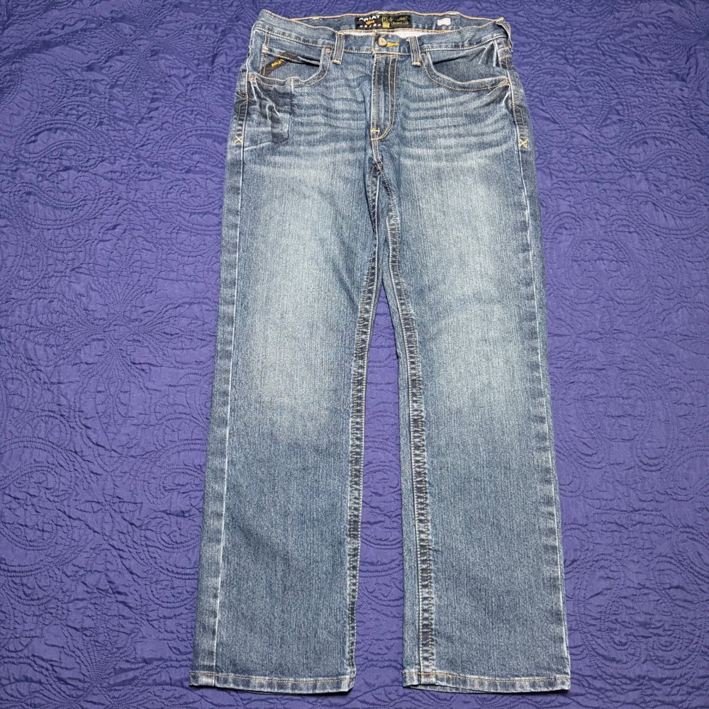 Ariat M5 Rebar Straight Leg Jeans Mens 34x32 Medium Wash Denim Workwear